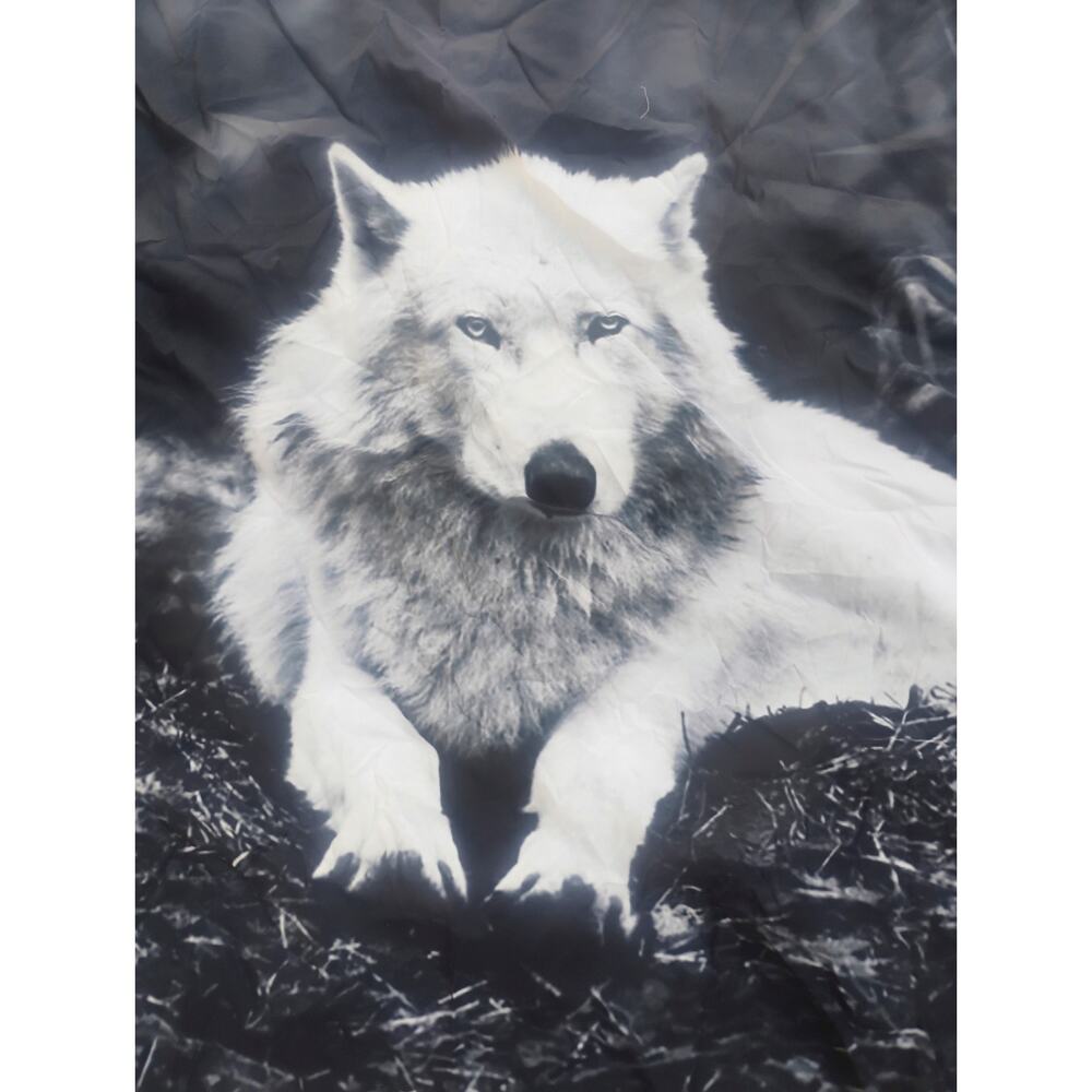 Majestic White Wolf Flag Large 6.5x5.5ft Cabin Decor Wildlife Indian Tapestry